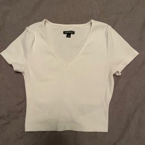 white crop top, back tie